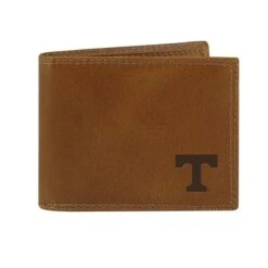 Tan Leather Embossed Passcase Wallet