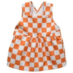 Infant Checkerboard Bib Overall Dress